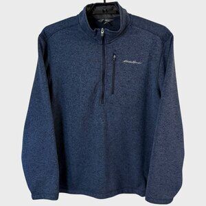 Eddie Bauer Radiator Fleece Quarter-Zip Pullover Sweater Men's XXL Navy Blue